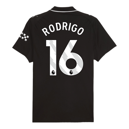 RODRIGO #16 Játékos Manchester City Idegenbeli Soccer Mez 2025/26 Fekete