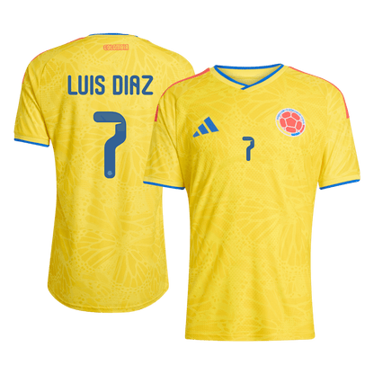 Játékos Verzió LUIS DíAZ #7 Colombia Hazai Mez 2026 Sárga