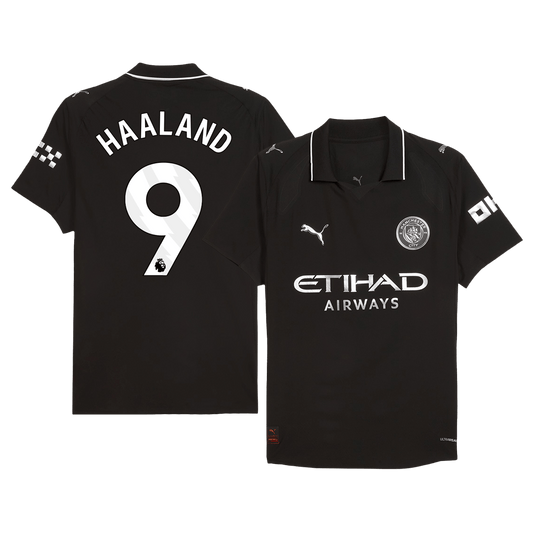 HAALAND #9 Játékos Manchester City Idegenbeli Soccer Mez 2025/26 Fekete