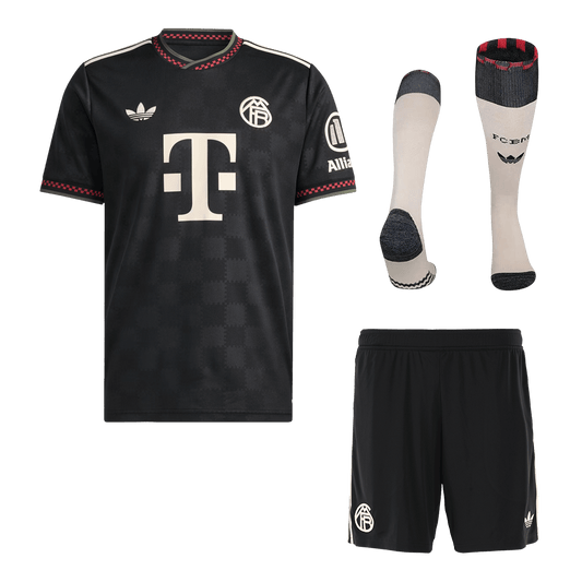 Bayern Munich Idegenbeli Harmadik Mez Szett (Mez+Nadrág+Zokni) 2025/26 Fekete