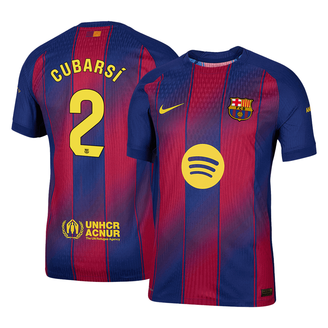 CUBARSÍ #2 Játékos Barcelona Otthon Soccer Mez 2025/26 Piros&Kék