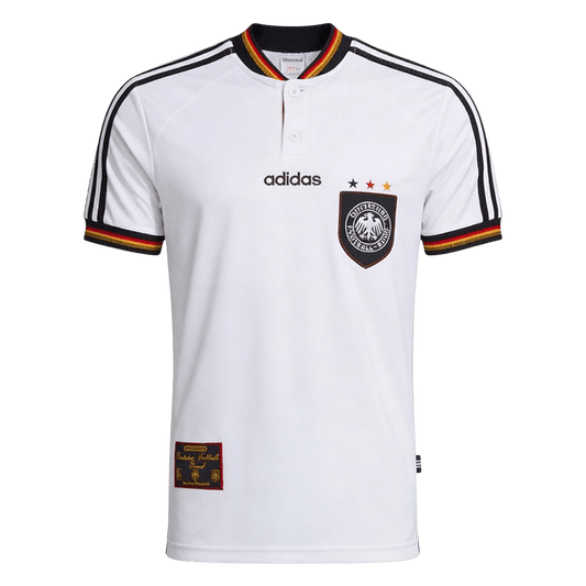Németország Hazai Retro Futball Mez 1996 Fehér