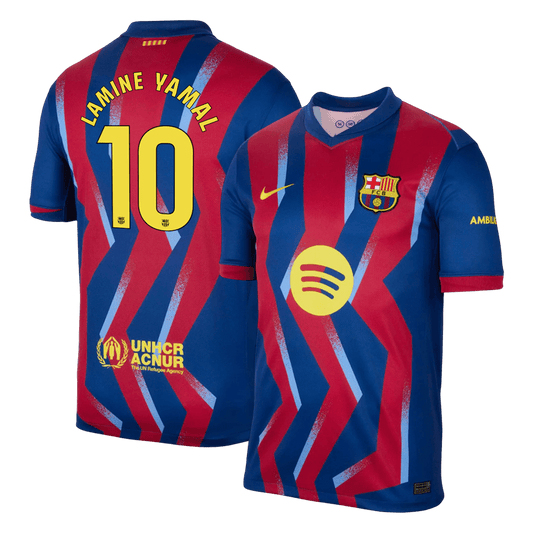 LAMINE YAMAL #10 Barcelona Negyedik Mez 2025/26 Piros&Kék