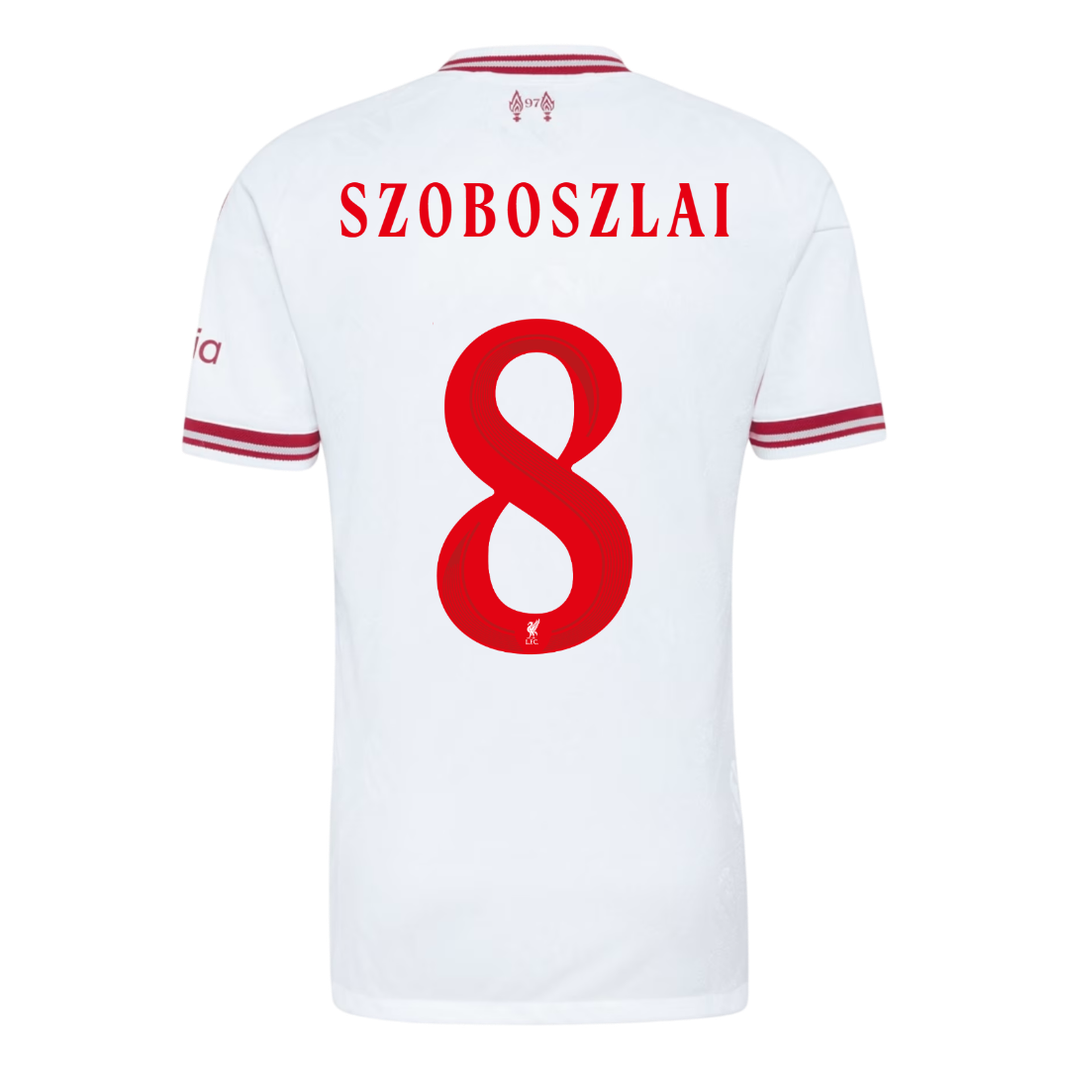 SZOBOSZLAI #8 Liverpool Játékos Verzió Idegenbeli Mez 2026/27 Fehér - UCL