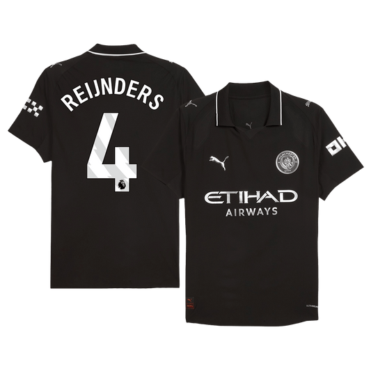 REIJNDERS #4 Manchester City Játékos Idegenbeli Mez 2025/26 Fekete