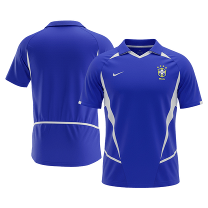 Brazília Idegenbeli Retro Futball Mez 2002 Kék