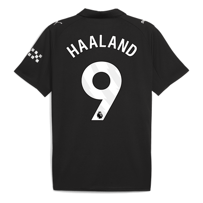 HAALAND #9 Manchester City Idegenbeli Futball Mez 2025/26 Fekete