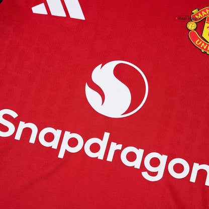 B.FERNANDES #8 Játékos Manchester United Otthon Soccer Mez 2025/26 Piros