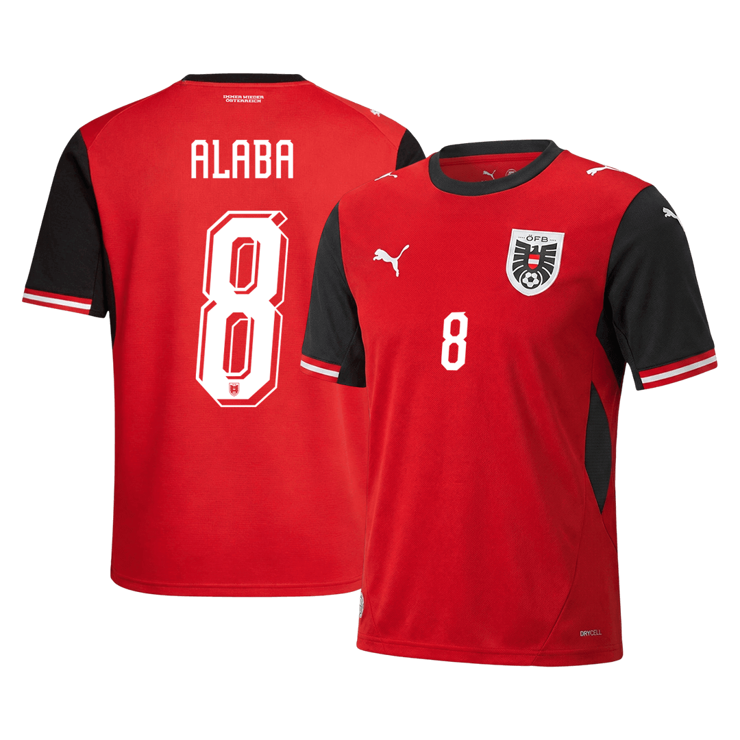 ALABA #8 Ausztria Hazai Mez Világbajnoki 2026 Piros