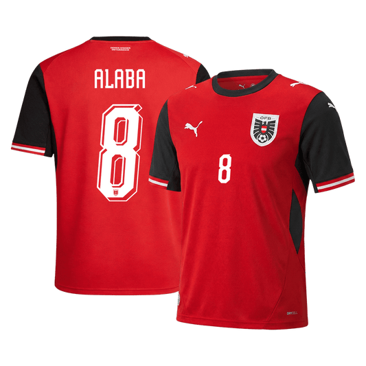 ALABA #8 Ausztria Hazai Mez Világbajnoki 2026 Piros