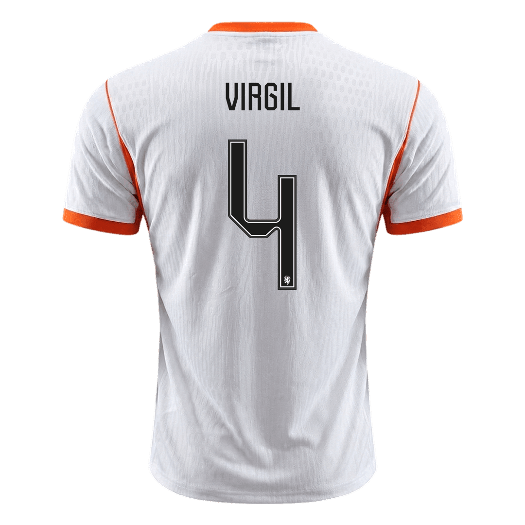 VIRGIL #4 Hollandia Játékos Verzió Idegenbeli Mez Világbajnoki 2026 Fehér
