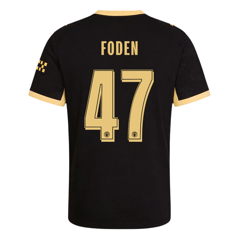 FODEN #47 Manchester City Játékos Verzió Idegenbeli Mez 2026/27 Fekete - UCL