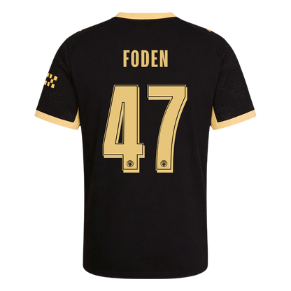 FODEN #47 Manchester City Játékos Verzió Idegenbeli Mez 2026/27 Fekete - UCL