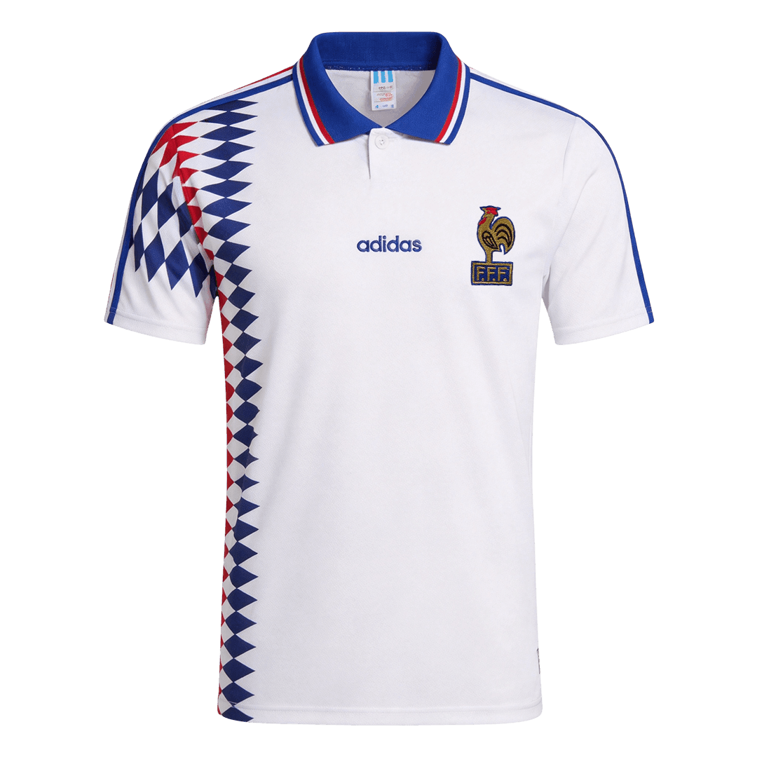 Franciaország Idegenbeli Retro Futball Mez 1994 Fehér
