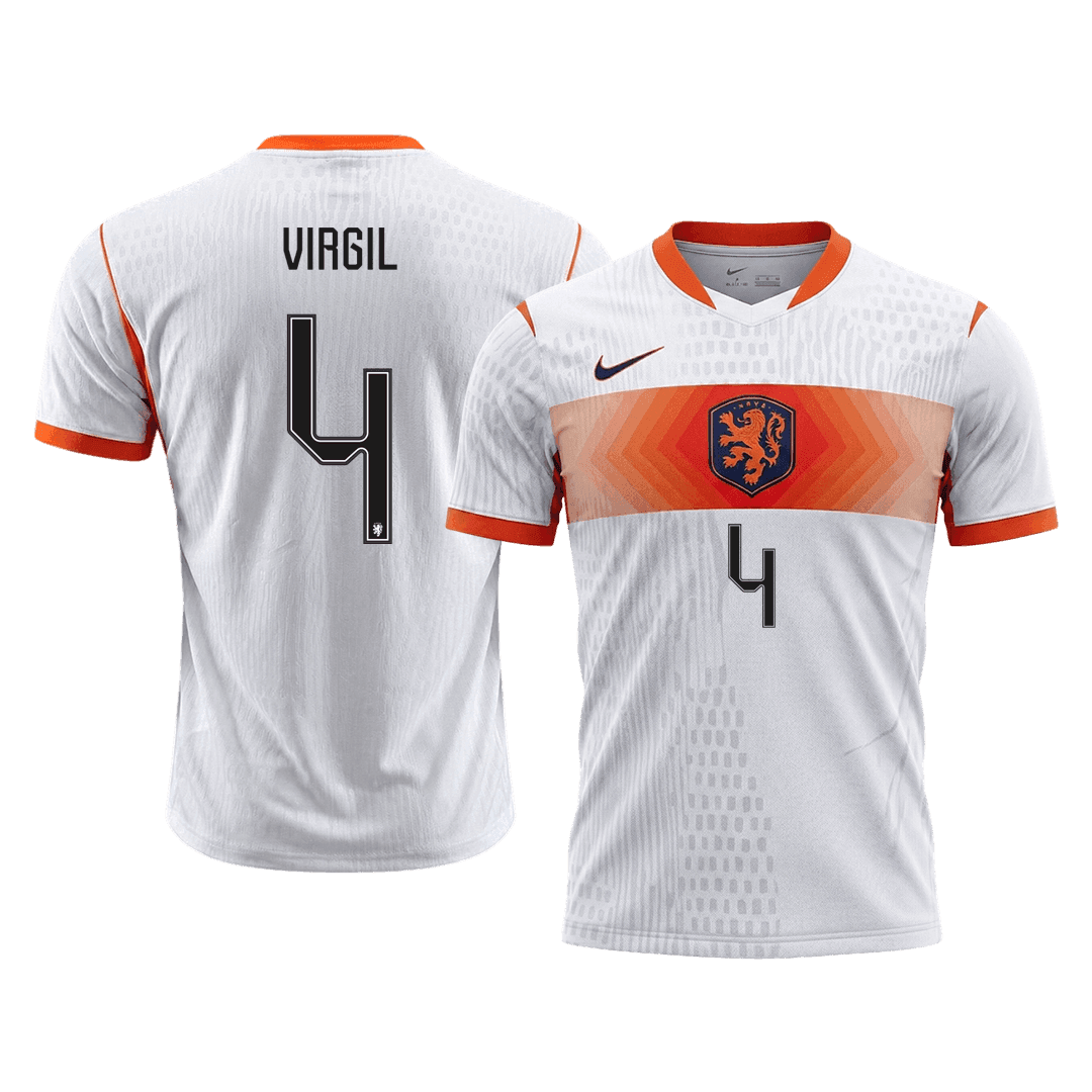 VIRGIL #4 Hollandia Játékos Verzió Idegenbeli Mez Világbajnoki 2026 Fehér