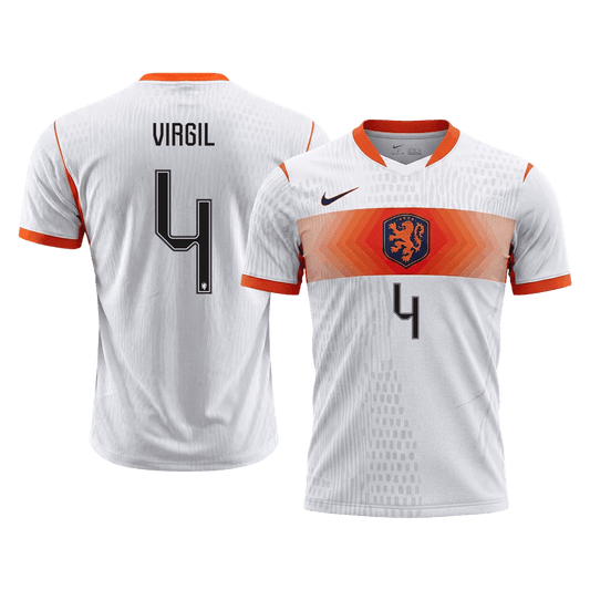 VIRGIL #4 Hollandia Játékos Verzió Idegenbeli Mez Világbajnoki 2026 Fehér