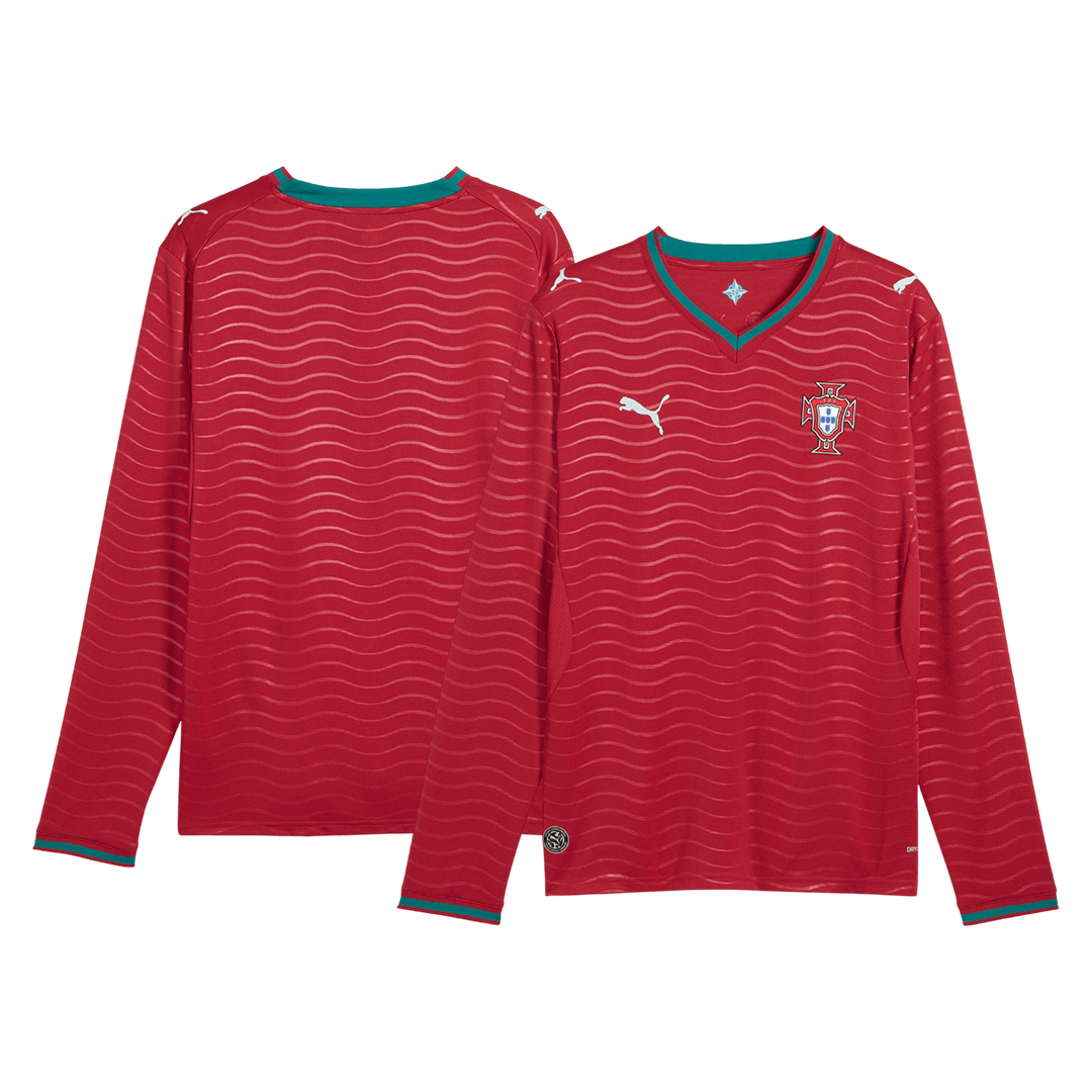 Portugália Hazai Hosszú Ujjú Világbajnoki Mez 2026 Piros