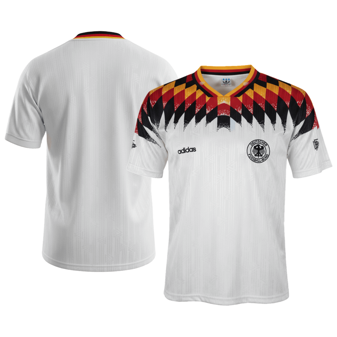 Németország Hazai Retro Futball Mez 1994 Fehér