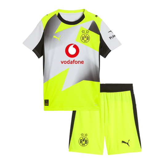 Borussia Dortmund Gyerek Idegenbeli Készlet(Mez+Nadrág) 2025/26 Szürke