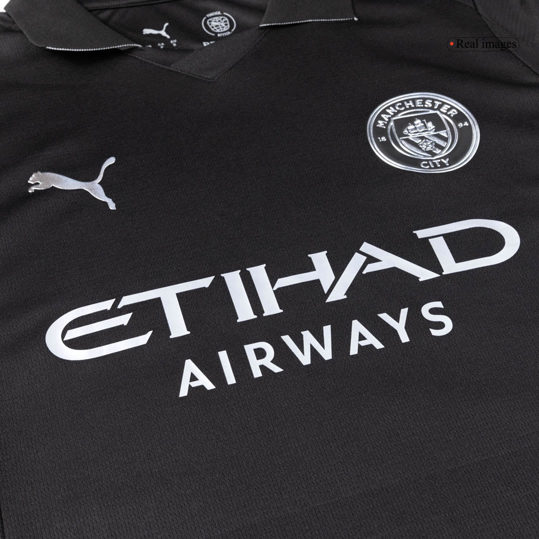 HAALAND #9 Manchester City Idegenbeli Futball Mez 2025/26 Fekete