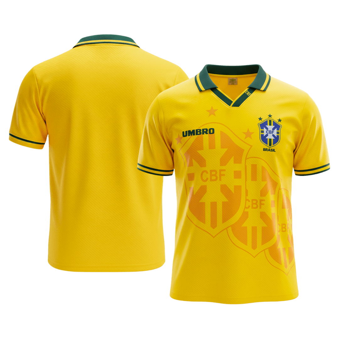 Brazília Hazai Retro Futball Mez 1994 Sárga