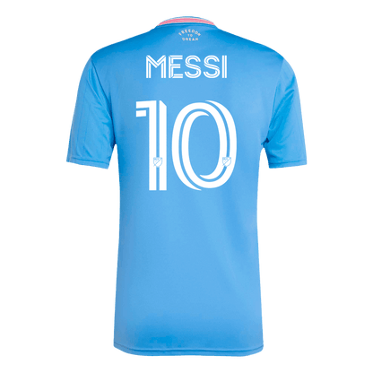 MESSI #10 Inter Miami Harmadik Idegenbeli Soccer Mez 2025 kék