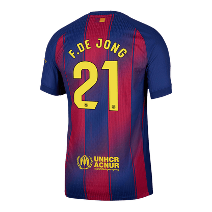F.DE JONG #21 Játékos Barcelona Otthon Soccer Mez 2025/26 Piros&Kék