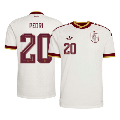 PEDRI #20 Spanyolország Játékos Verzió Idegenbeli Mez Világbajnoki 2026 Fehér